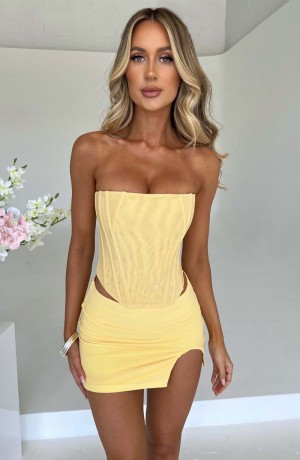 Babyboo Alina Mini Skirt Lemon USA | 610-OIHSJG