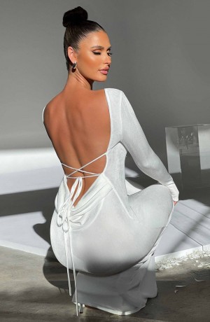 Babyboo Anastassia Maxi Dress White USA | 138-WYMVGZ