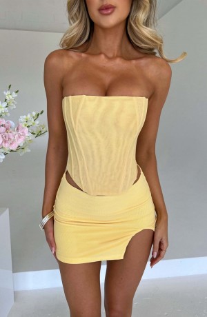 Babyboo Cami Corset Lemon USA | 983-GUHCRN