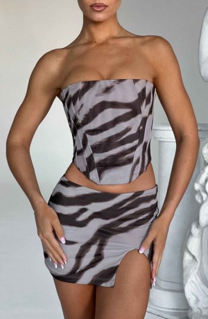 Babyboo Cami Corset Zebra Print USA | 813-AZUWGI