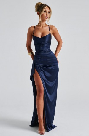 Babyboo Helen Maxi Dress Navy USA | 035-OGVUYM