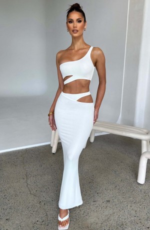 Babyboo Kaela Maxi Skirt White USA | 296-VDZUOH