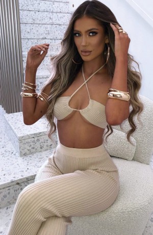 Babyboo Kyana Crop Beige USA | 201-XMYDHL