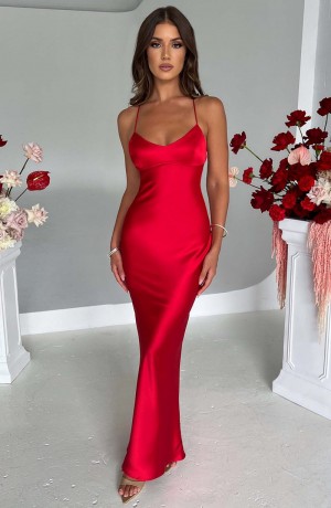 Babyboo Malika Maxi Dress Red USA | 759-RTOWVE