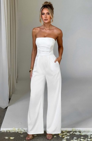 Babyboo Martinez Jumpsuit White USA | 936-ZFMOJD