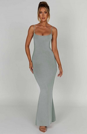 Babyboo Saskia Maxi Dress Steel USA | 059-XIVCHJ