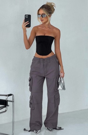 Babyboo Tinashe Cargo Pants Charcoal USA | 245-PWCLGZ