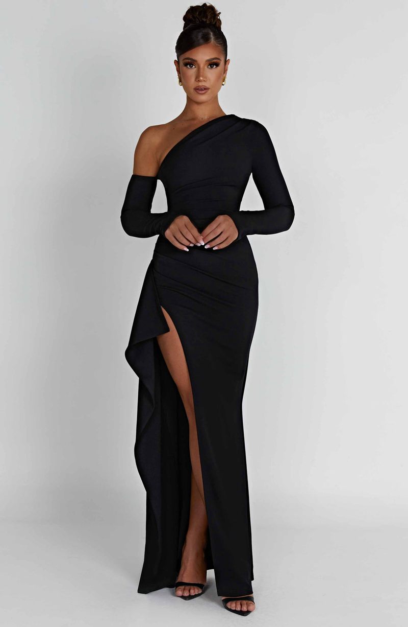 Babyboo Abrielle Maxi Dress Black USA | 214-NFXLHT