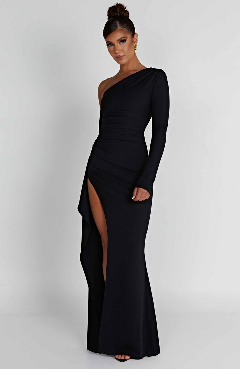 Babyboo Abrielle Maxi Dress Black USA | 214-NFXLHT