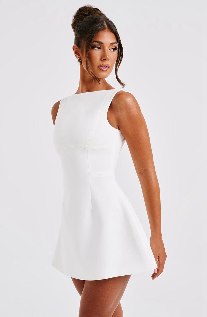 Babyboo Alana Mini Dress White USA | 928-TJOKGW