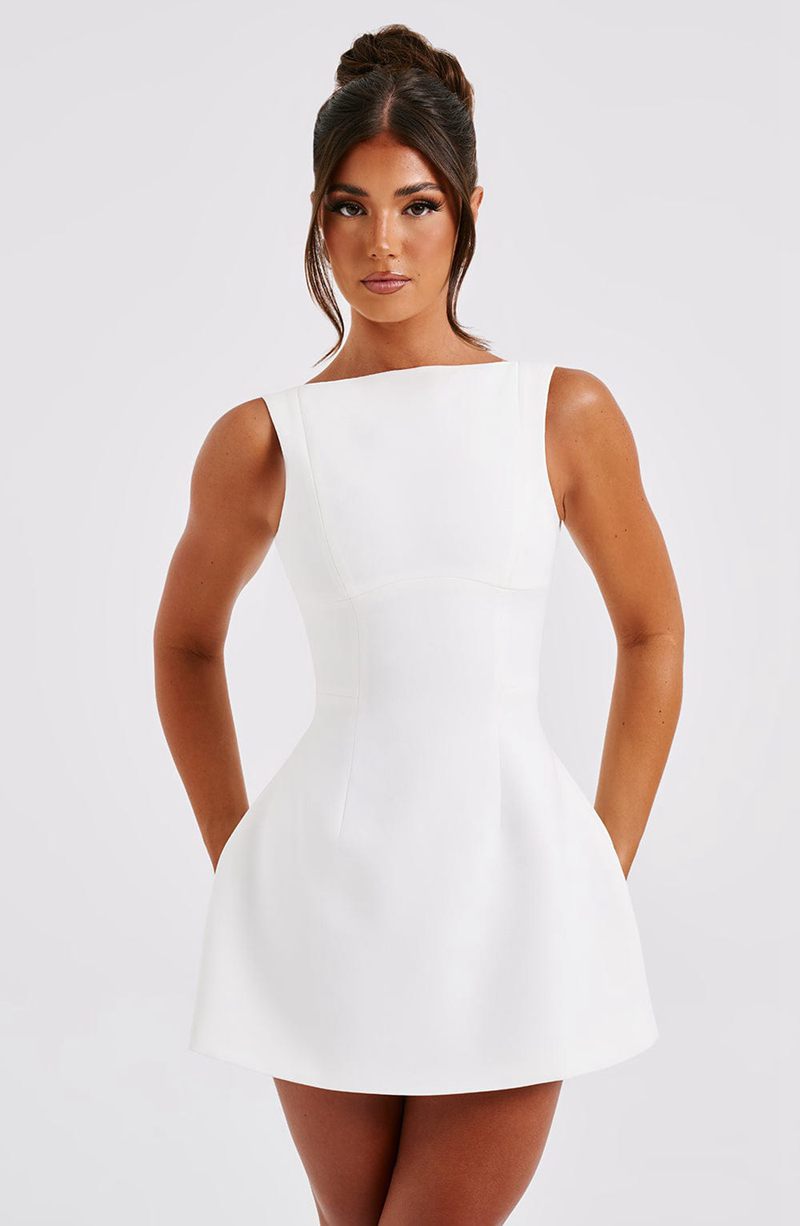 Babyboo Alana Mini Dress White USA | 928-TJOKGW