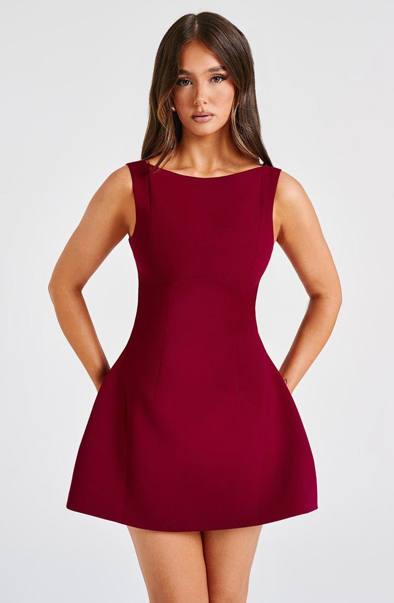 Babyboo Alana Mini Dress Wine USA | 063-MDHQIP