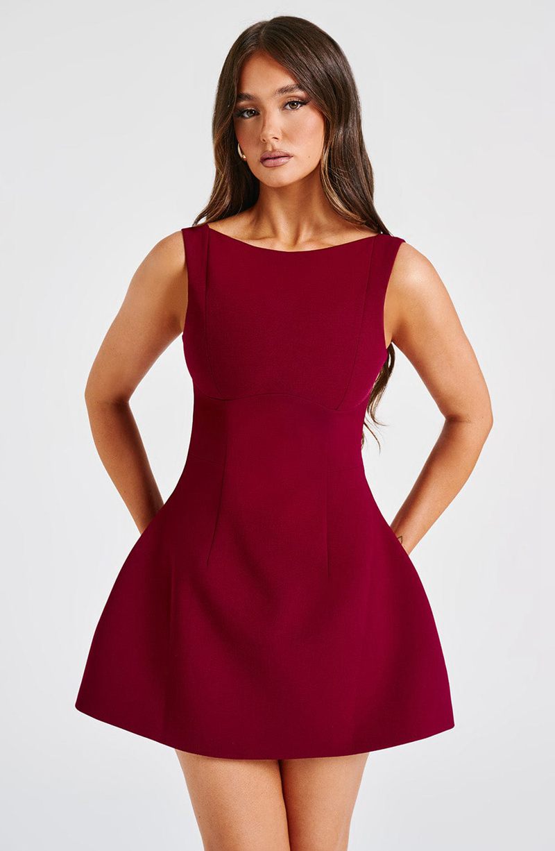 Babyboo Alana Mini Dress Wine USA | 063-MDHQIP