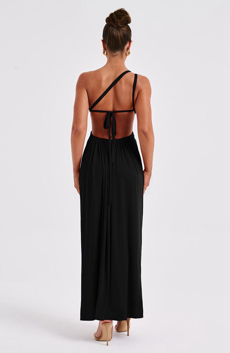 Babyboo Alecia Maxi Dress Black USA | 435-PBFZJT