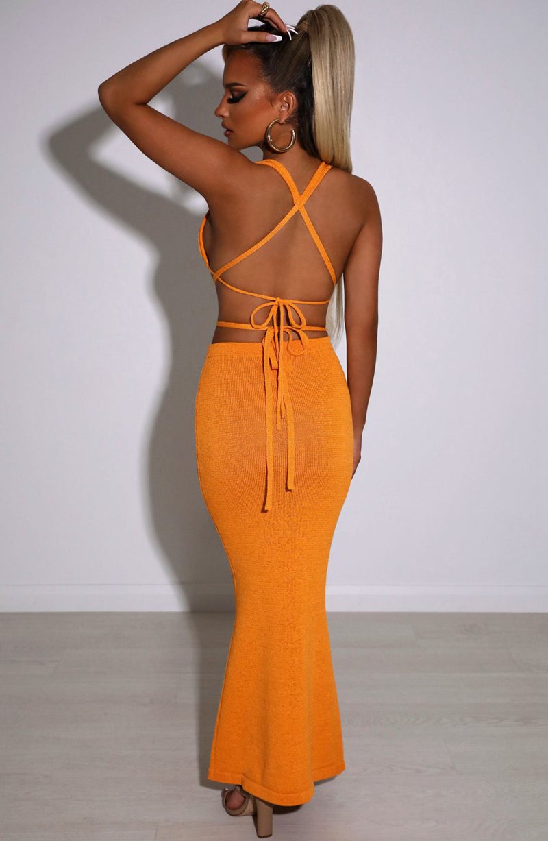 Babyboo Alexa Maxi Skirt Tangerine USA | 506-NGEAVY