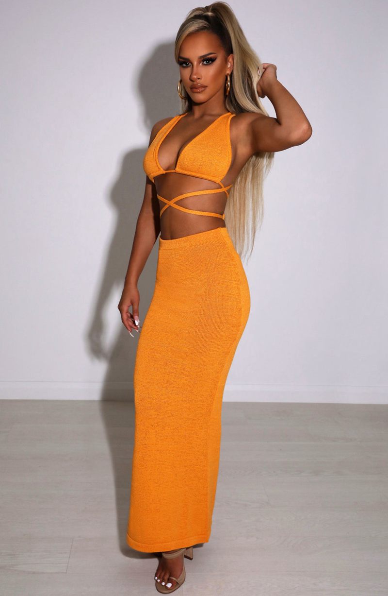 Babyboo Alexa Maxi Skirt Tangerine USA | 506-NGEAVY