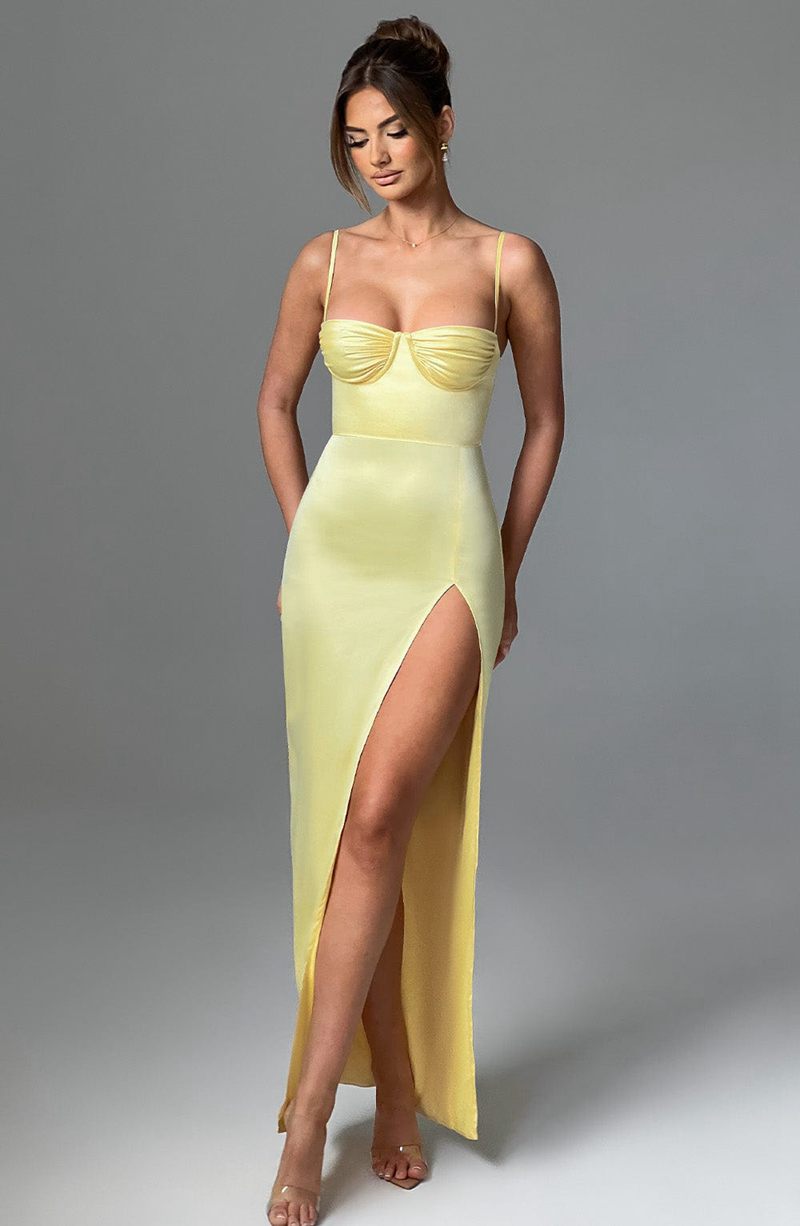 Babyboo Alora Maxi Dress Lemon USA | 960-AFJVEN