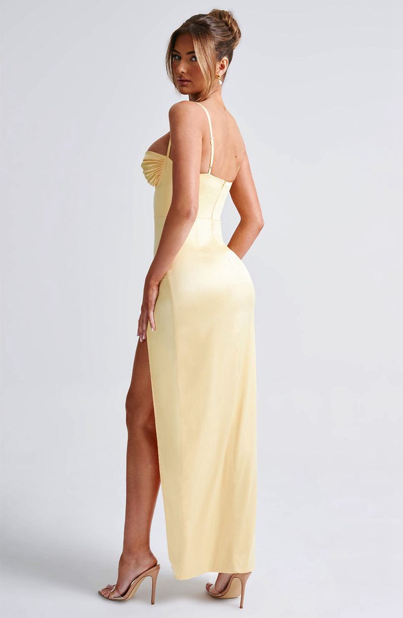 Babyboo Alora Maxi Dress Lemon USA | 960-AFJVEN