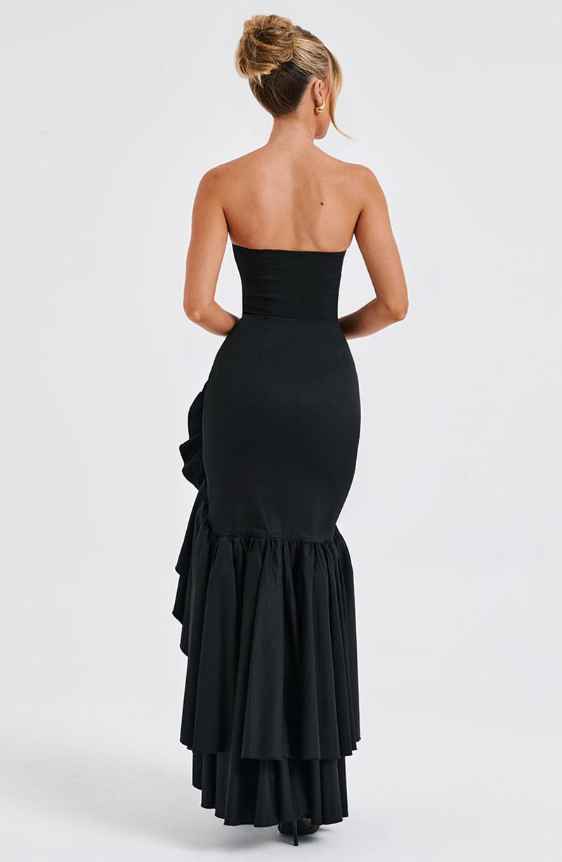 Babyboo Angelina Maxi Dress Black USA | 547-JRUZVB