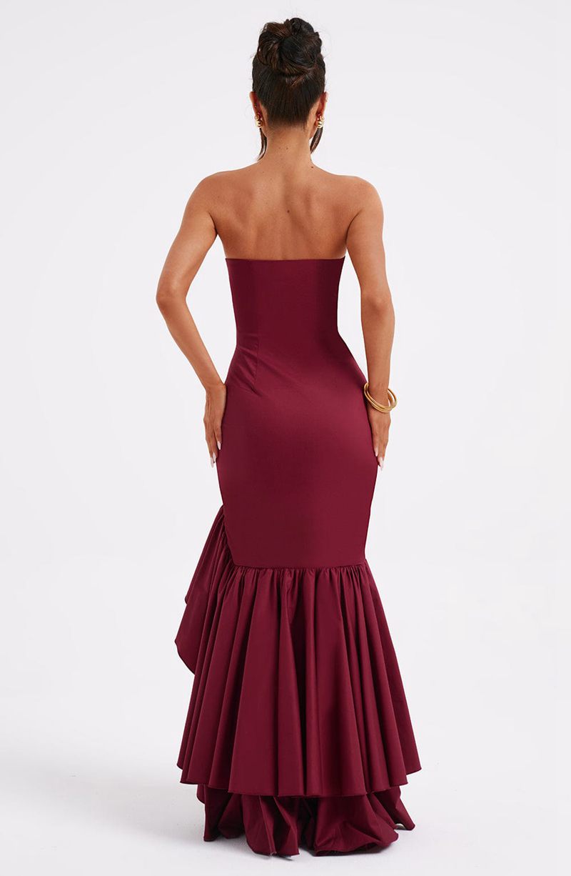 Babyboo Angelina Maxi Dress Burgundy USA | 278-SZBFEP