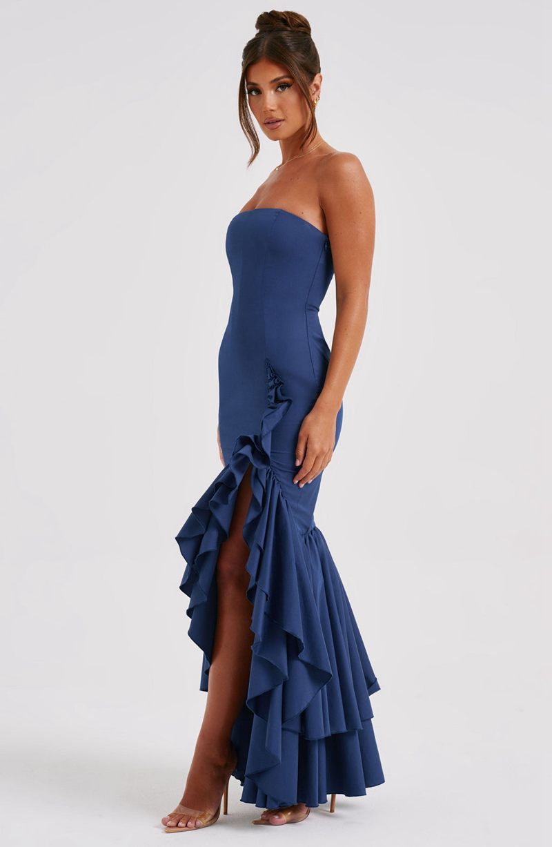 Babyboo Angelina Maxi Dress Navy USA | 270-FALMKJ