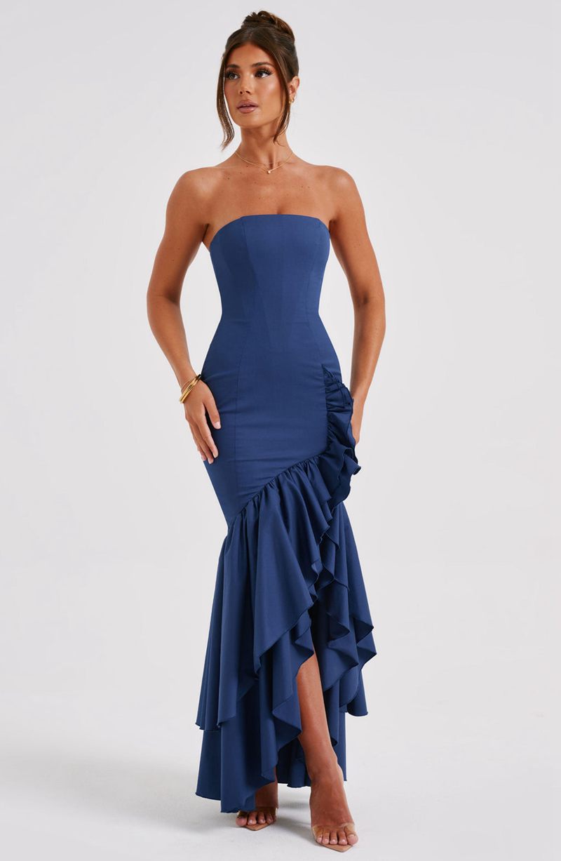 Babyboo Angelina Maxi Dress Navy USA | 270-FALMKJ