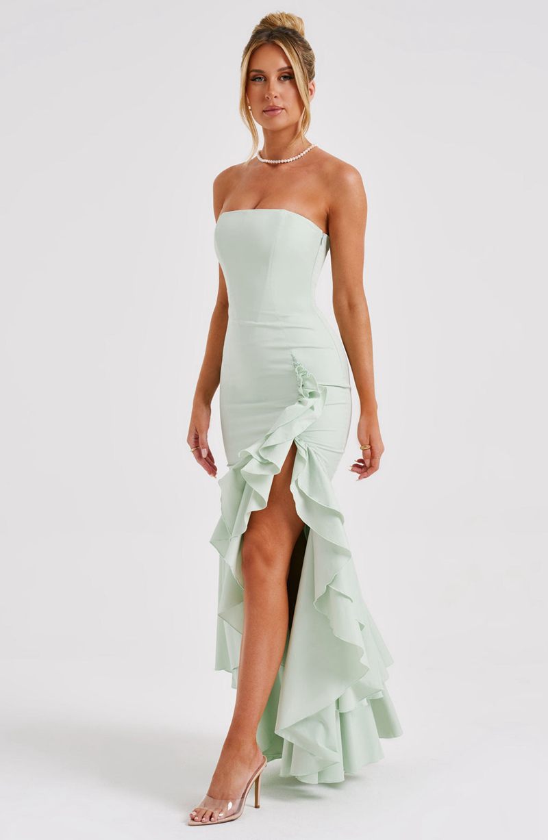 Babyboo Angelina Maxi Dress Sage USA | 629-IJDBHR