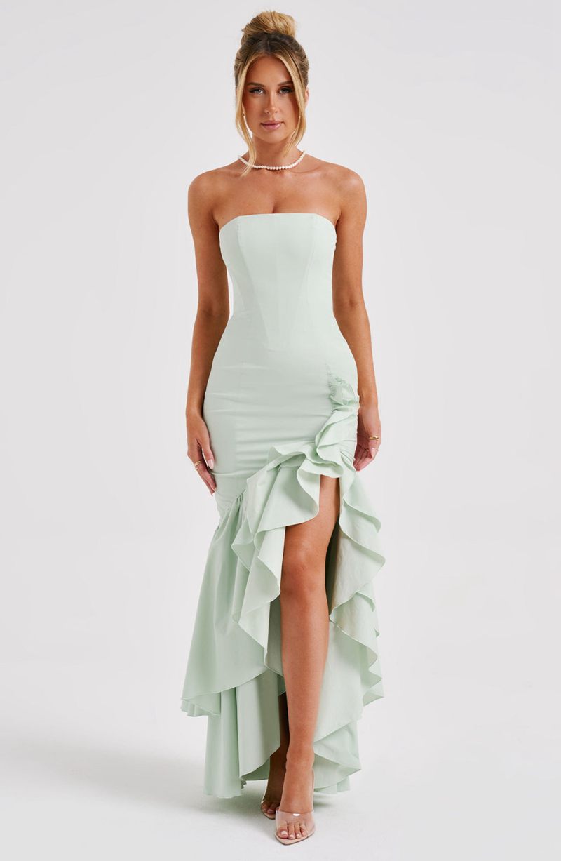 Babyboo Angelina Maxi Dress Sage USA | 629-IJDBHR