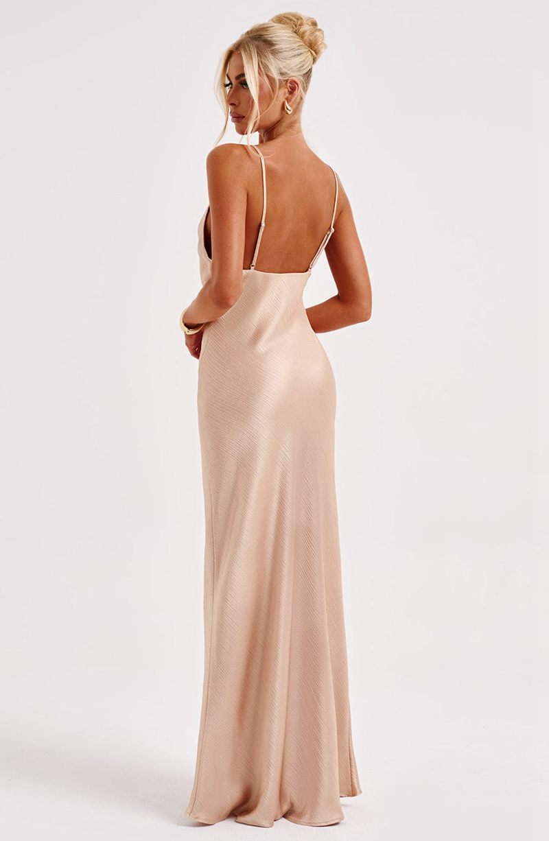 Babyboo Anja Maxi Dress Champagne USA | 405-EHAMVO