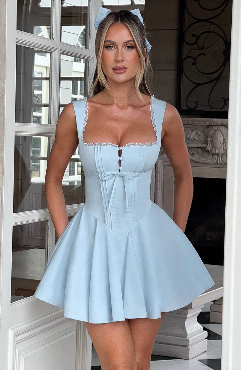 Babyboo Antonella Mini Dress Blue USA | 196-LEUSKR