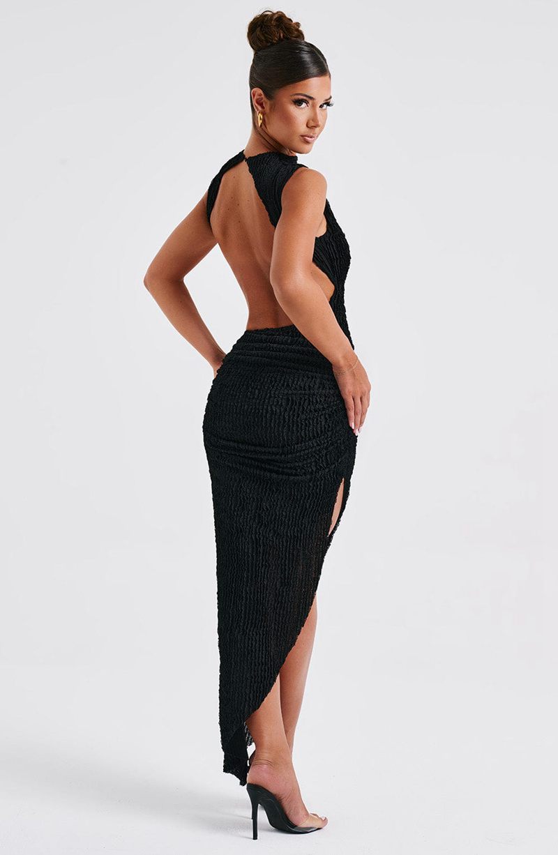 Babyboo Aphrodite Midi Dress Black USA | 069-PFXNKT