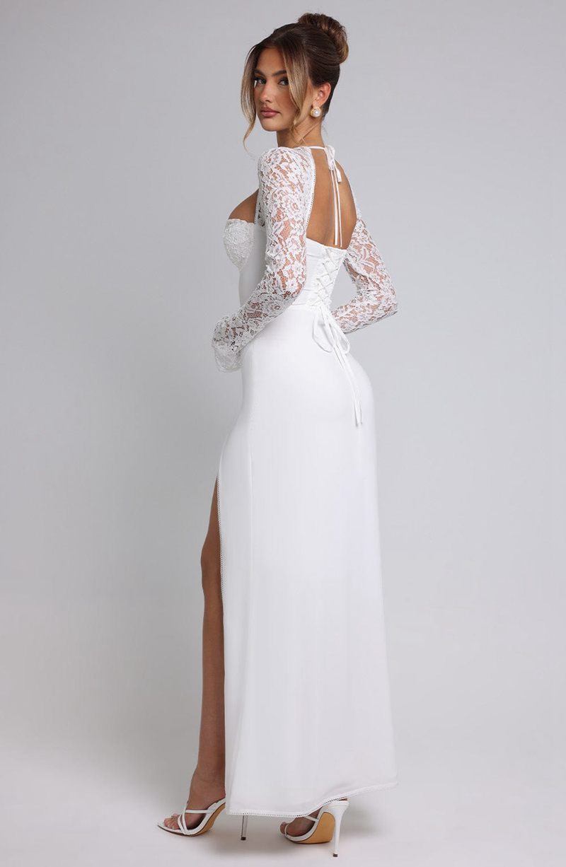 Babyboo Aria Maxi Dress White USA | 792-CPNFTW