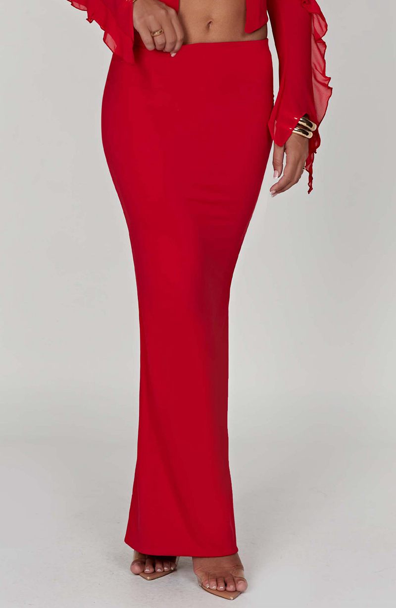 Babyboo Astrid Maxi Skirt Red USA | 319-KATXIN