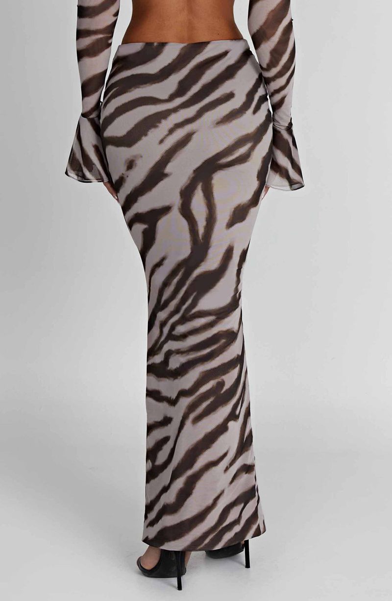 Babyboo Astrid Maxi Skirt Zebra Print USA | 593-CPSBJA