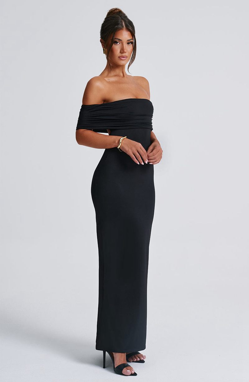 Babyboo Belinda Maxi Dress Black USA | 467-TULYNK