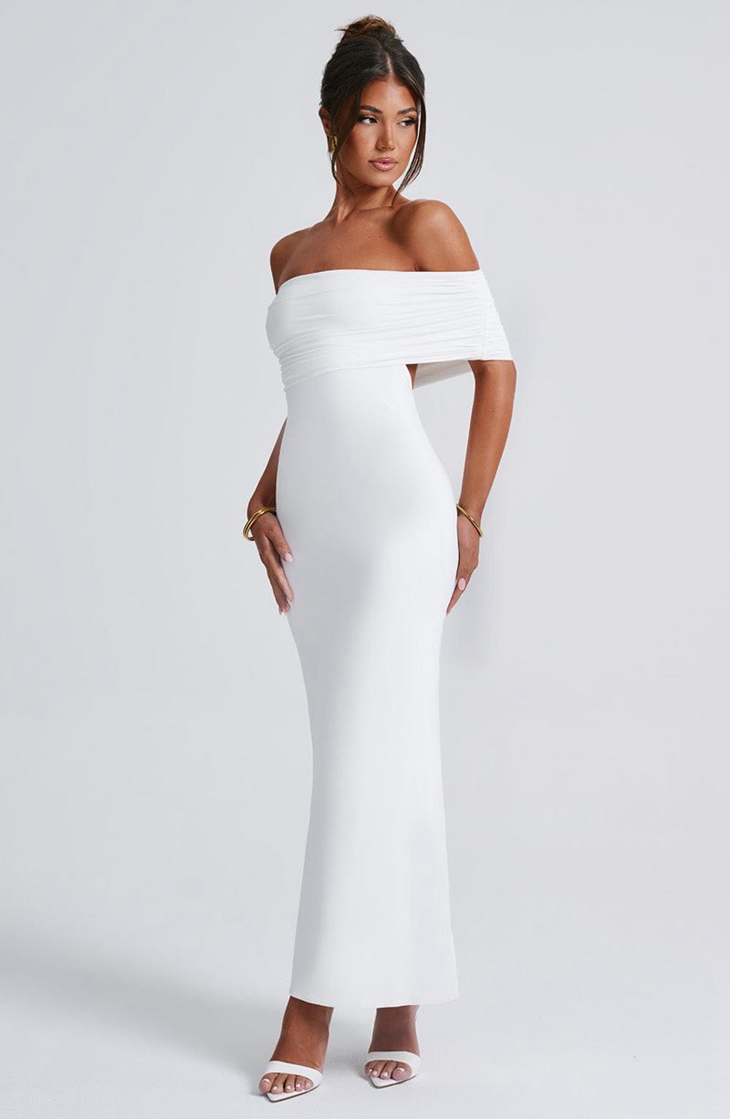 Babyboo Belinda Maxi Dress White USA | 517-XKJAHM