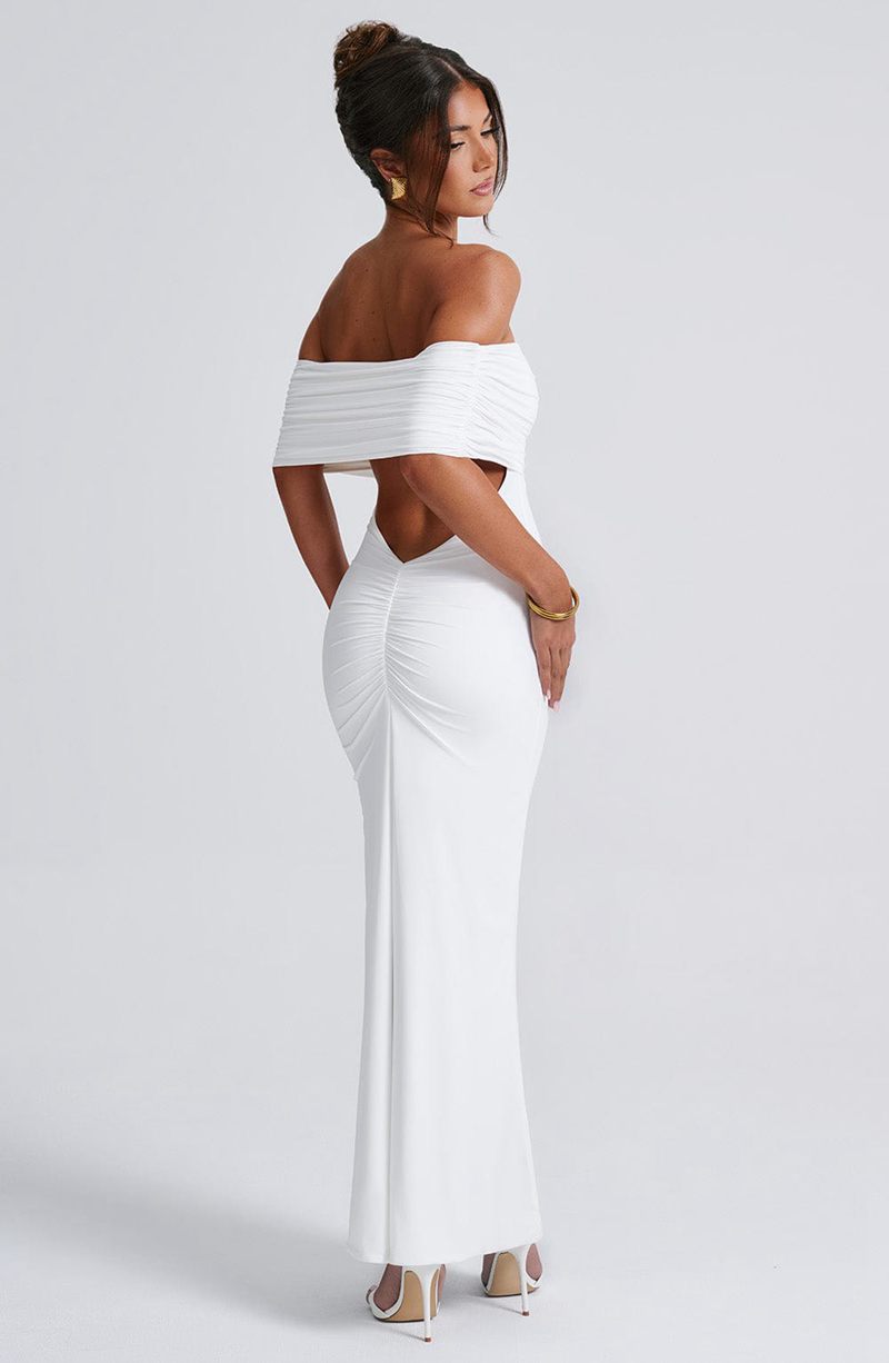 Babyboo Belinda Maxi Dress White USA | 517-XKJAHM