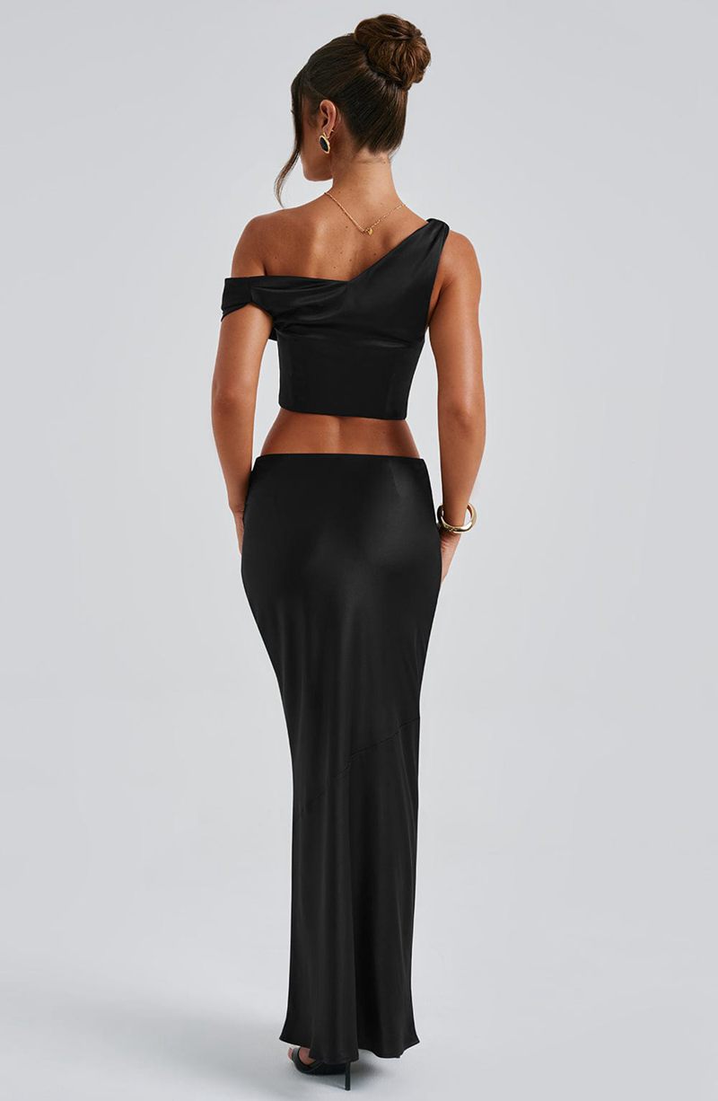 Babyboo Bernadette Maxi Skirt Black USA | 891-VCWRNB