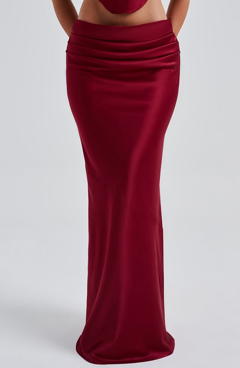 Babyboo Bernadette Maxi Skirt Burgundy USA | 512-LZJHUG