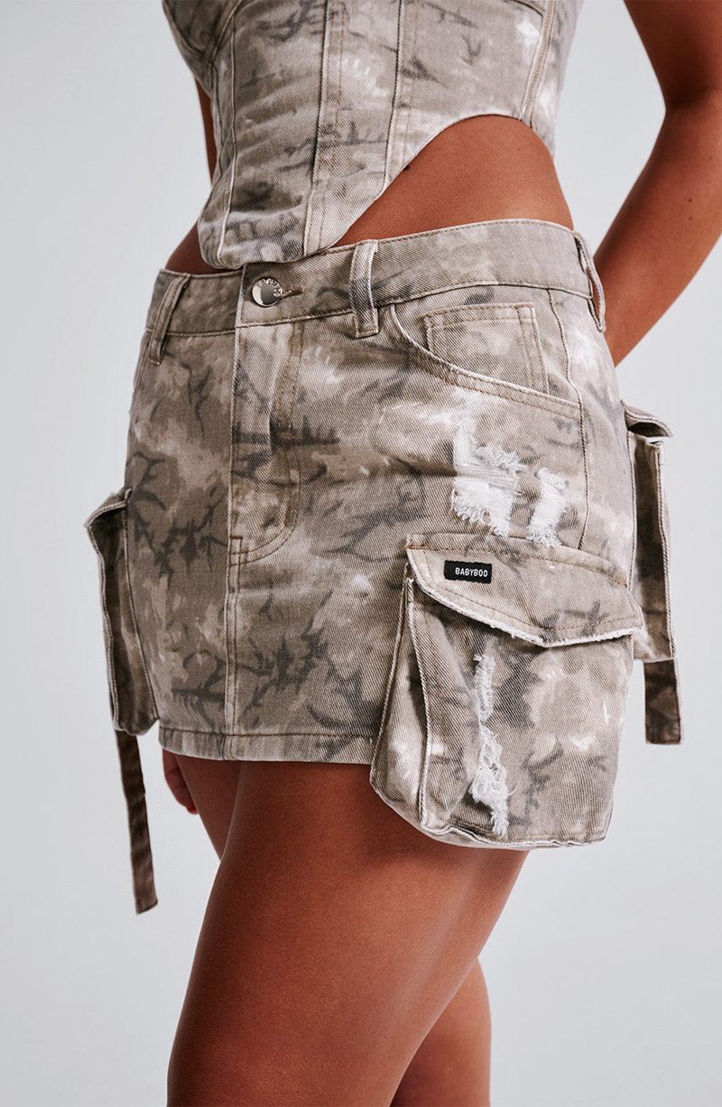 Babyboo Billie Mini Skirt Camo Print USA | 125-ZITJQH