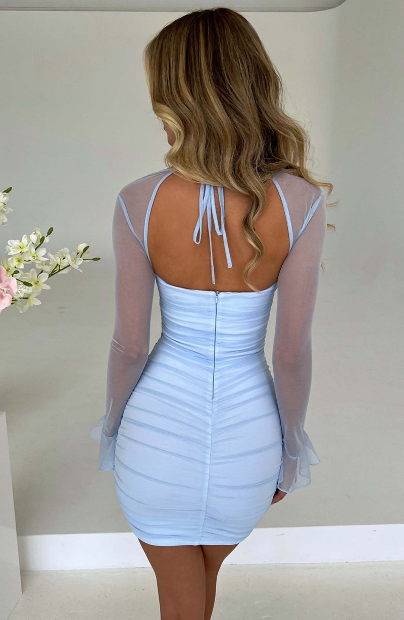 Babyboo Brea Mini Dress Baby Blue USA | 628-ETLKXI