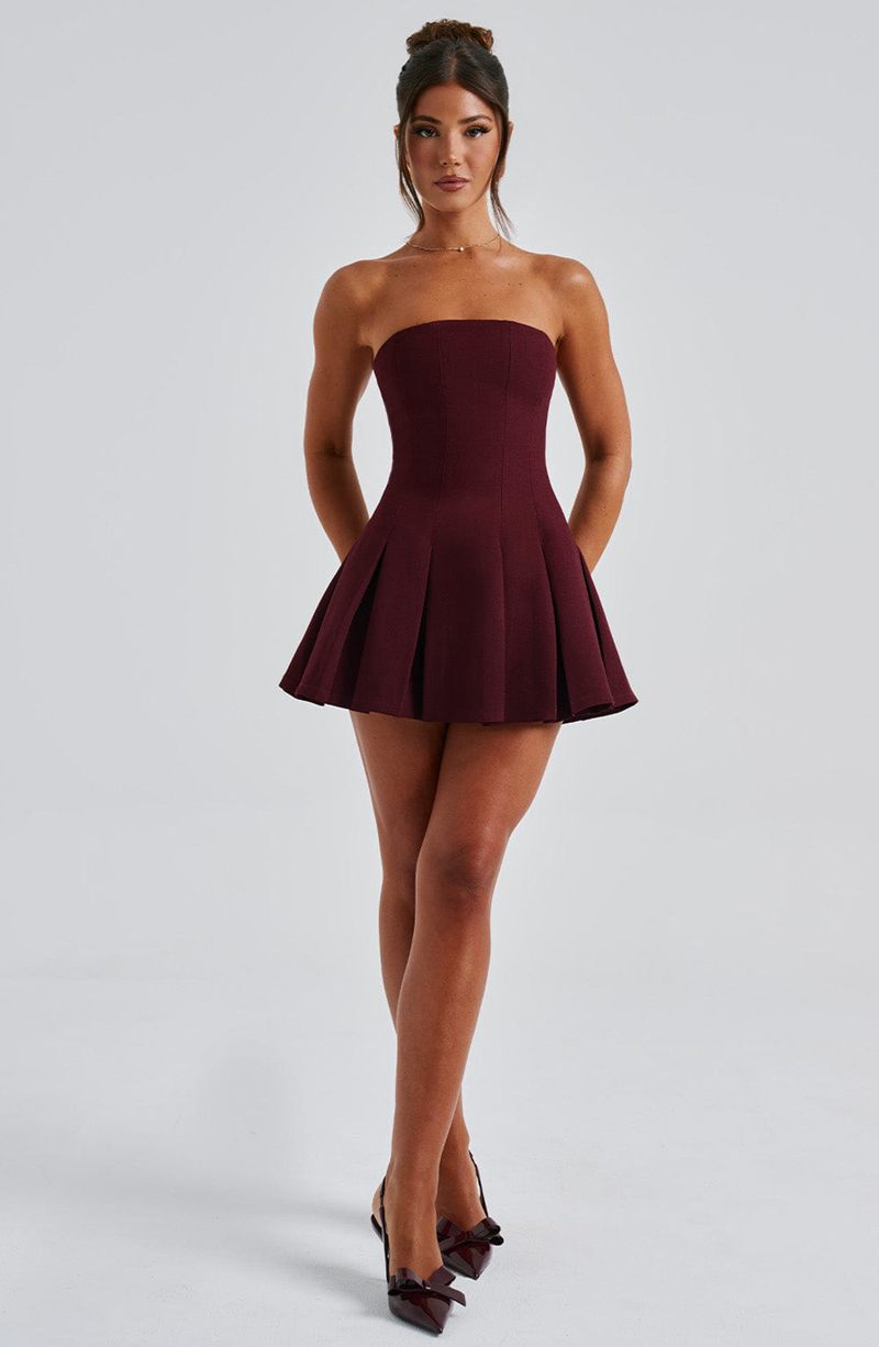 Babyboo Bryony Mini Dress Cherry Lacquer USA | 571-UWDNIH