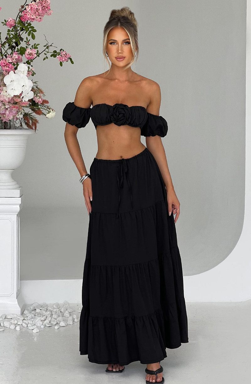 Babyboo Carmen Maxi Skirt Black USA | 921-PTICBV