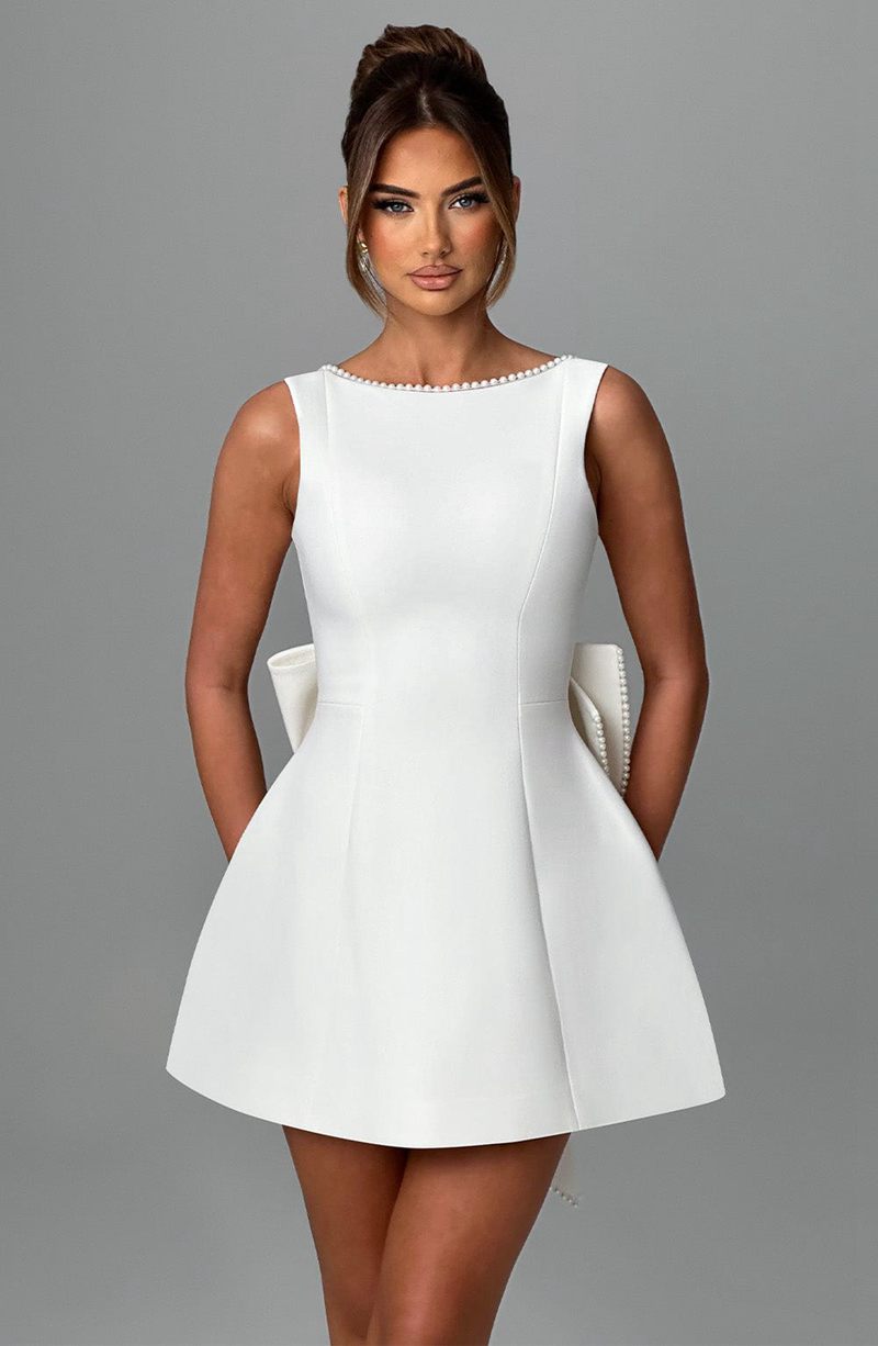 Babyboo Carrie Mini Dress White USA | 863-JLXVAQ