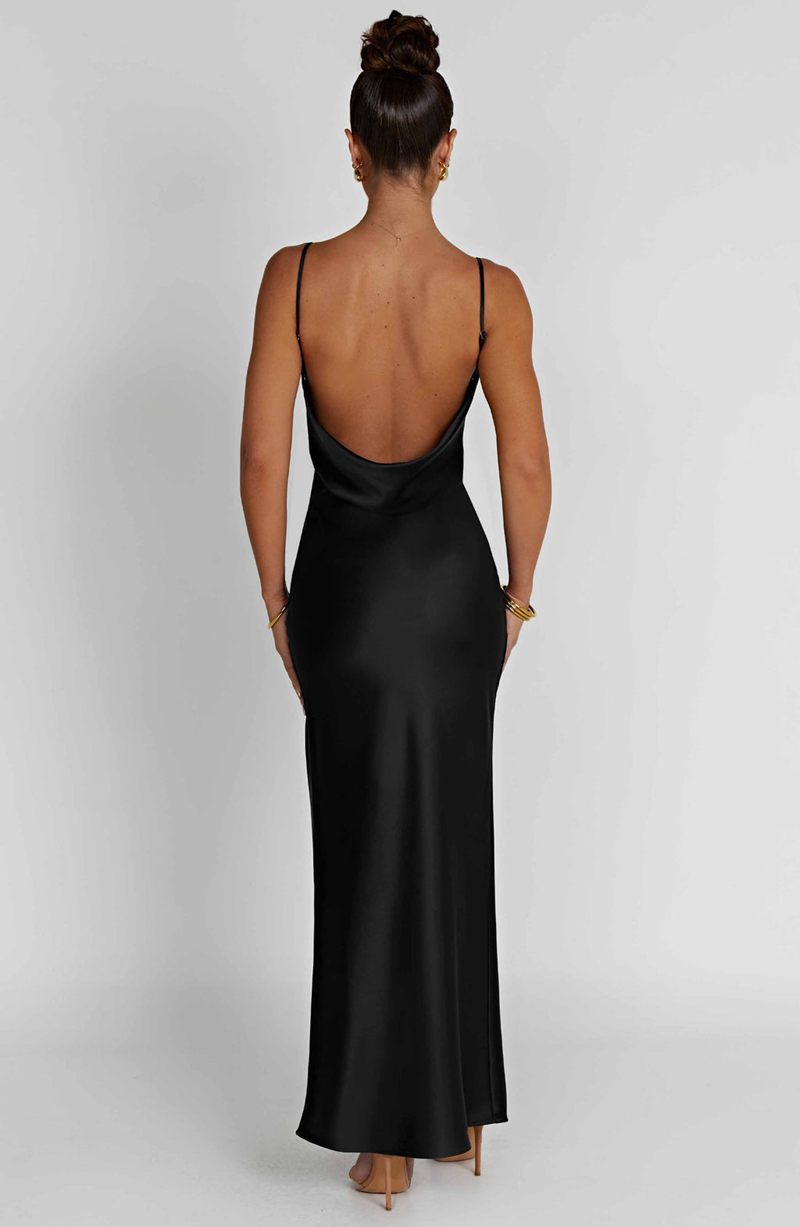 Babyboo Celestina Maxi Dress Black USA | 187-WFNCPT