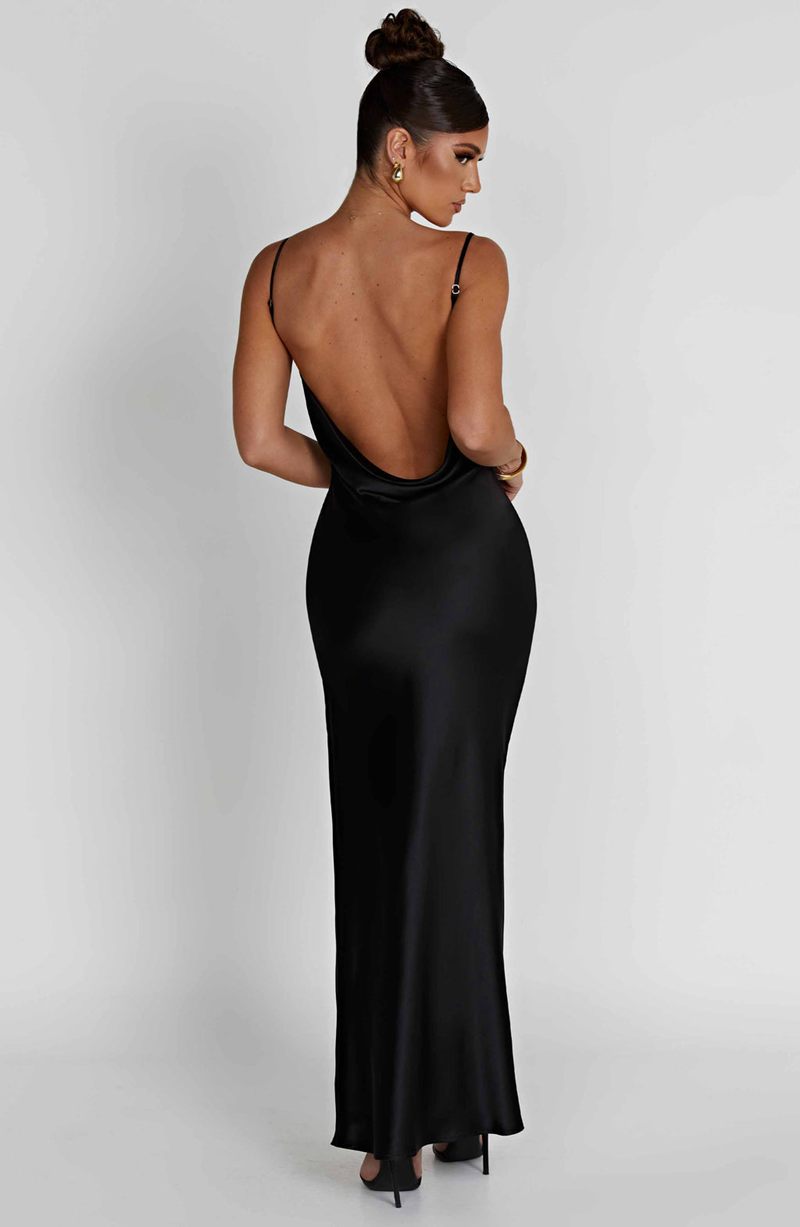 Babyboo Celestina Maxi Dress Black USA | 187-WFNCPT