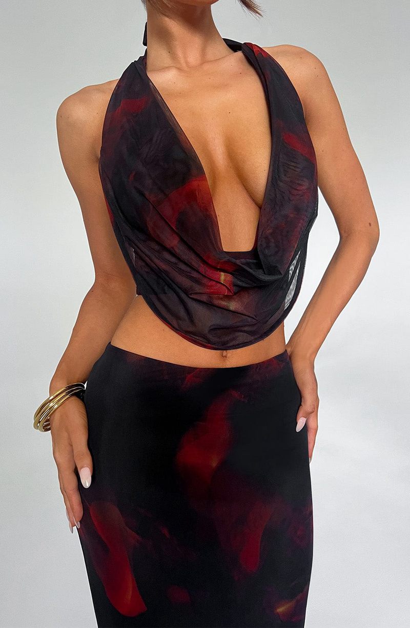 Babyboo Chrishelle Top Fire Print USA | 847-WGLMTD