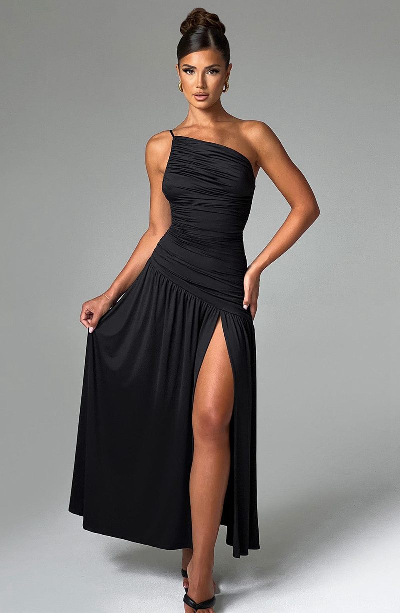 Babyboo Claudia Maxi Dress Black USA | 350-XVLBWI