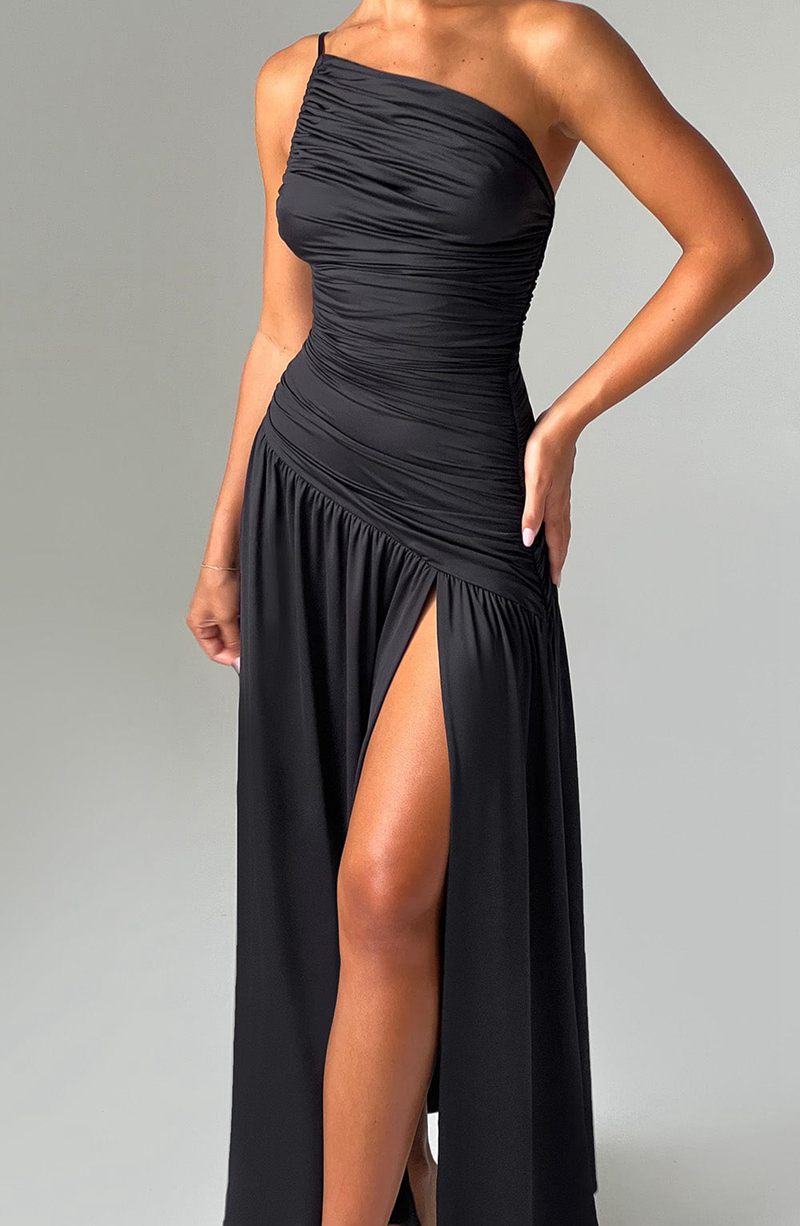 Babyboo Claudia Maxi Dress Black USA | 350-XVLBWI