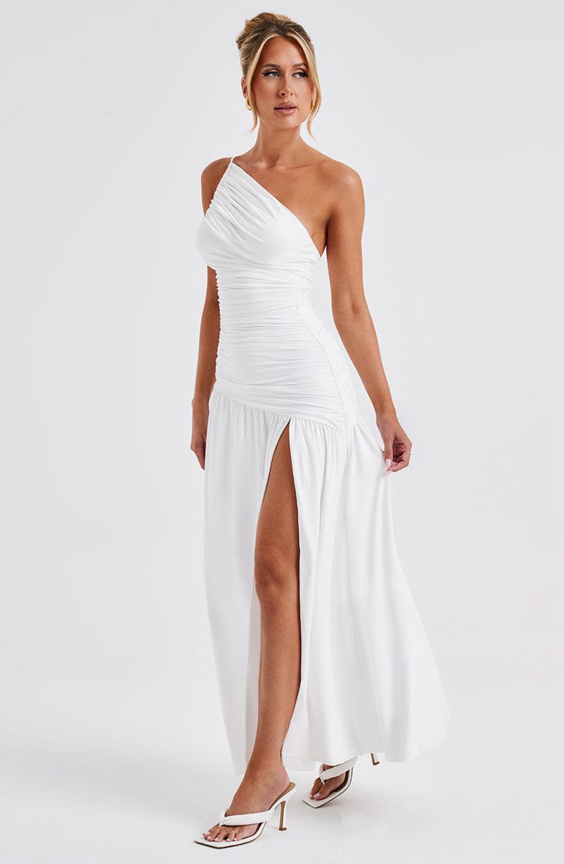 Babyboo Claudia Maxi Dress White USA | 218-PFANCV